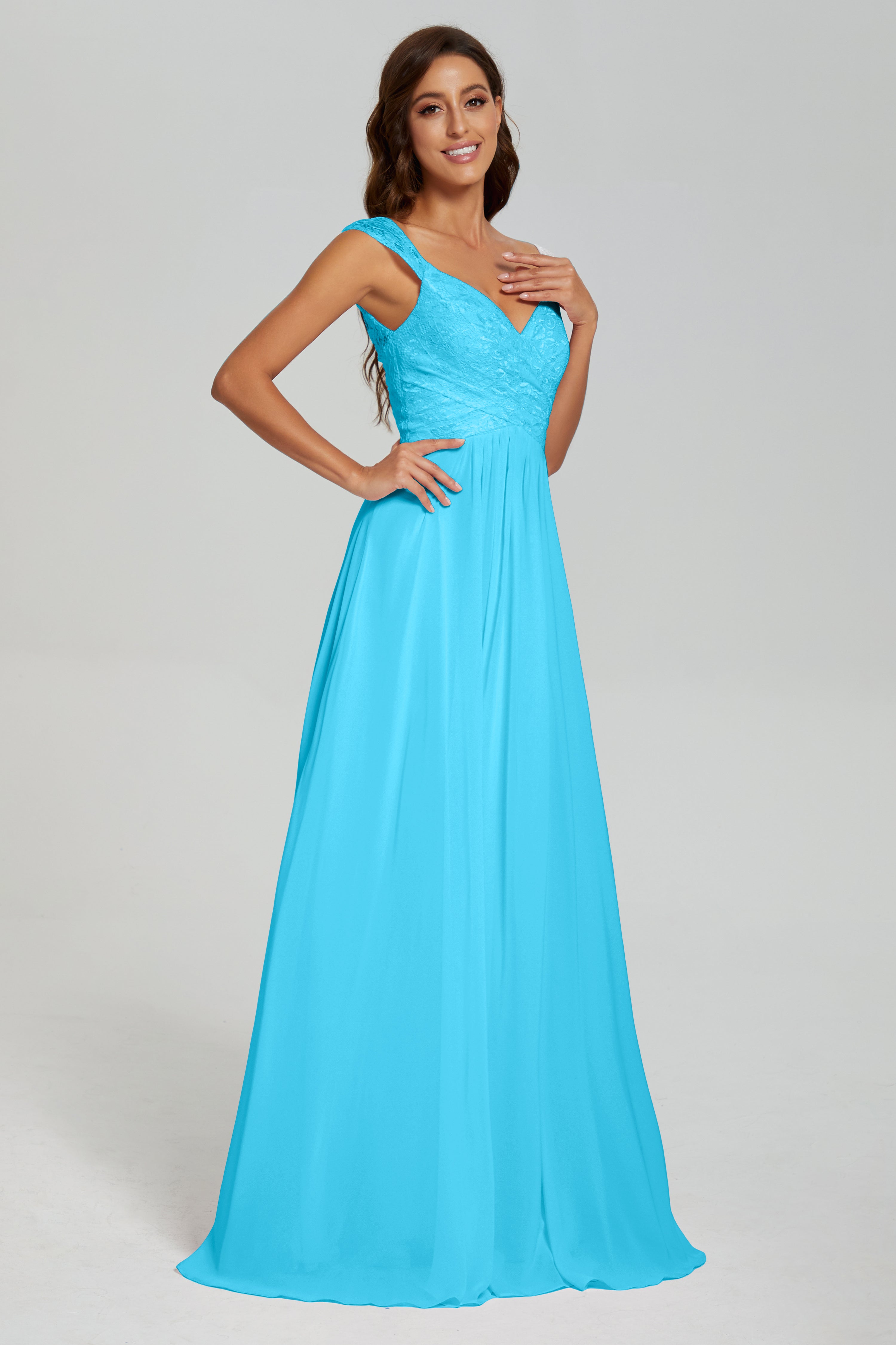 Backless Pleating Chiffon Prom Dresses