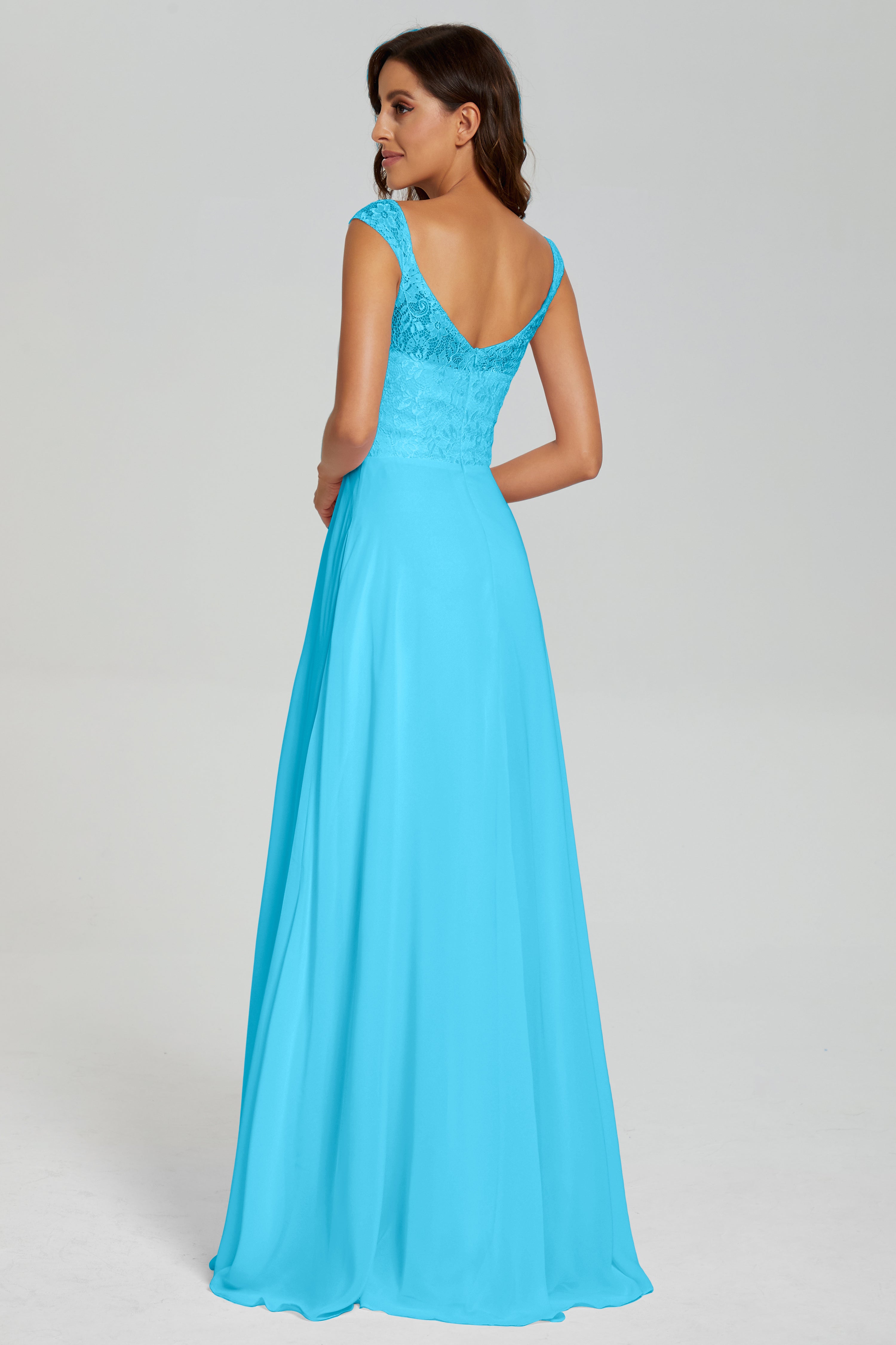 Backless Pleating Chiffon Prom Dresses