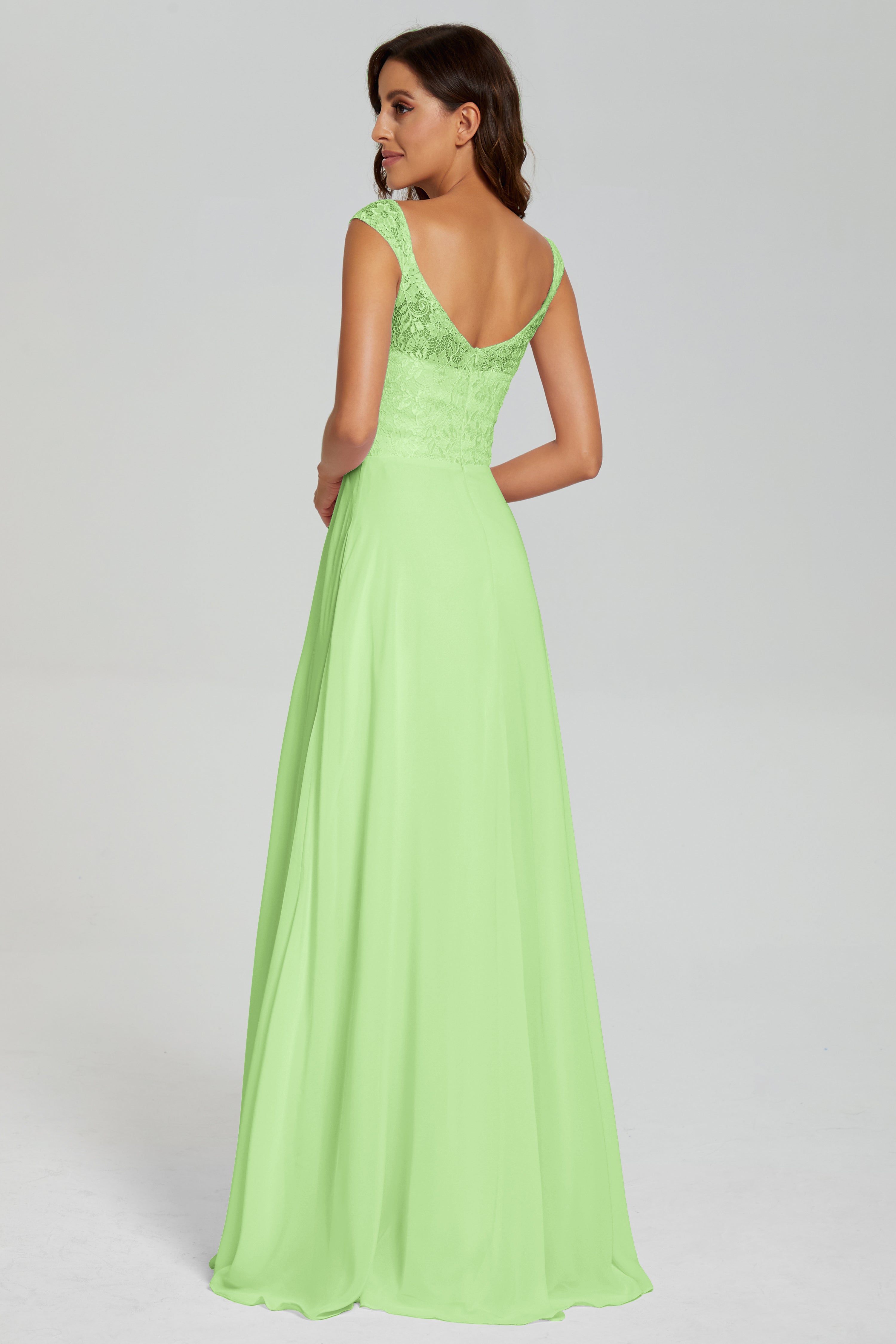 Backless Pleating Chiffon Prom Dresses