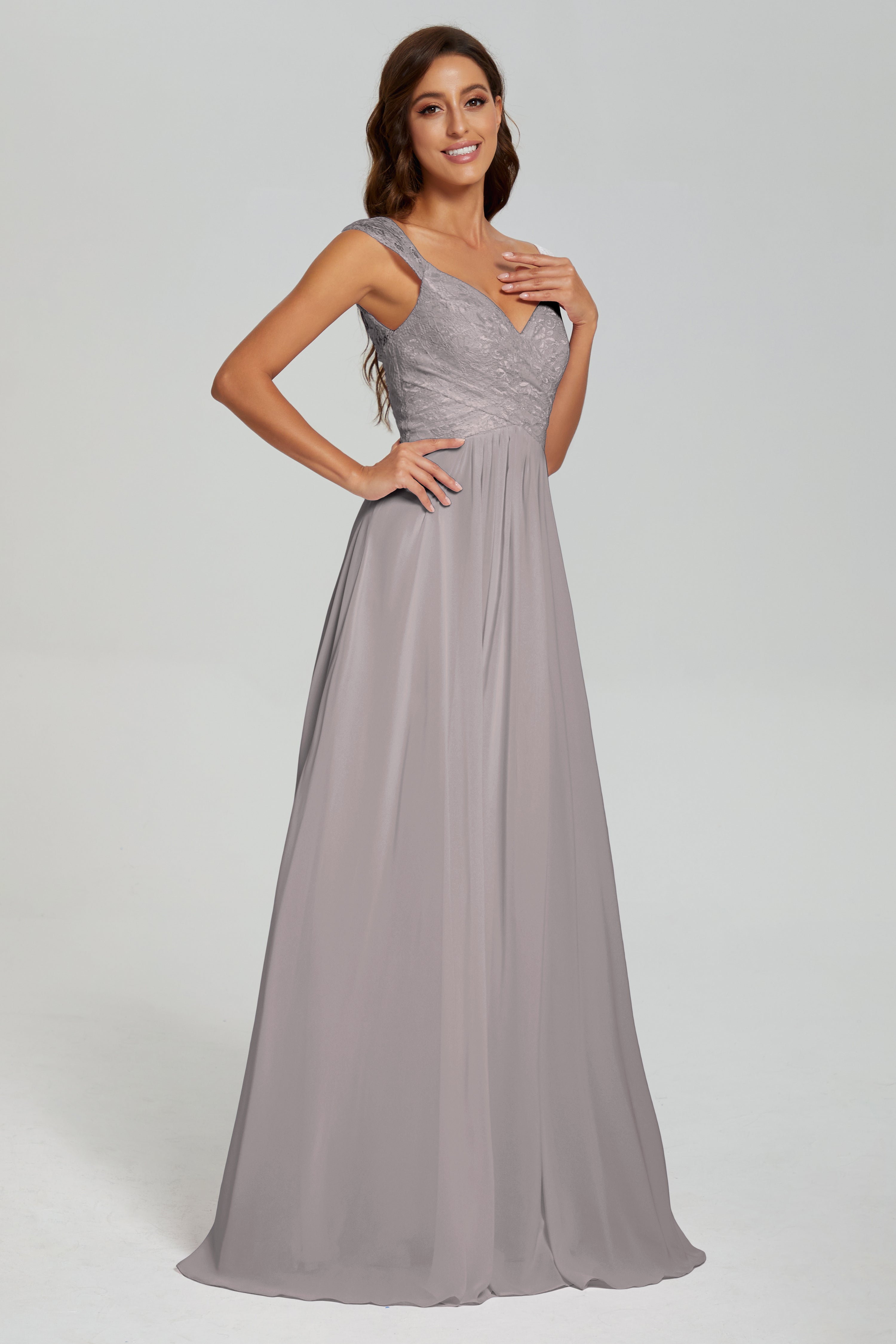 Backless Pleating Chiffon Prom Dresses