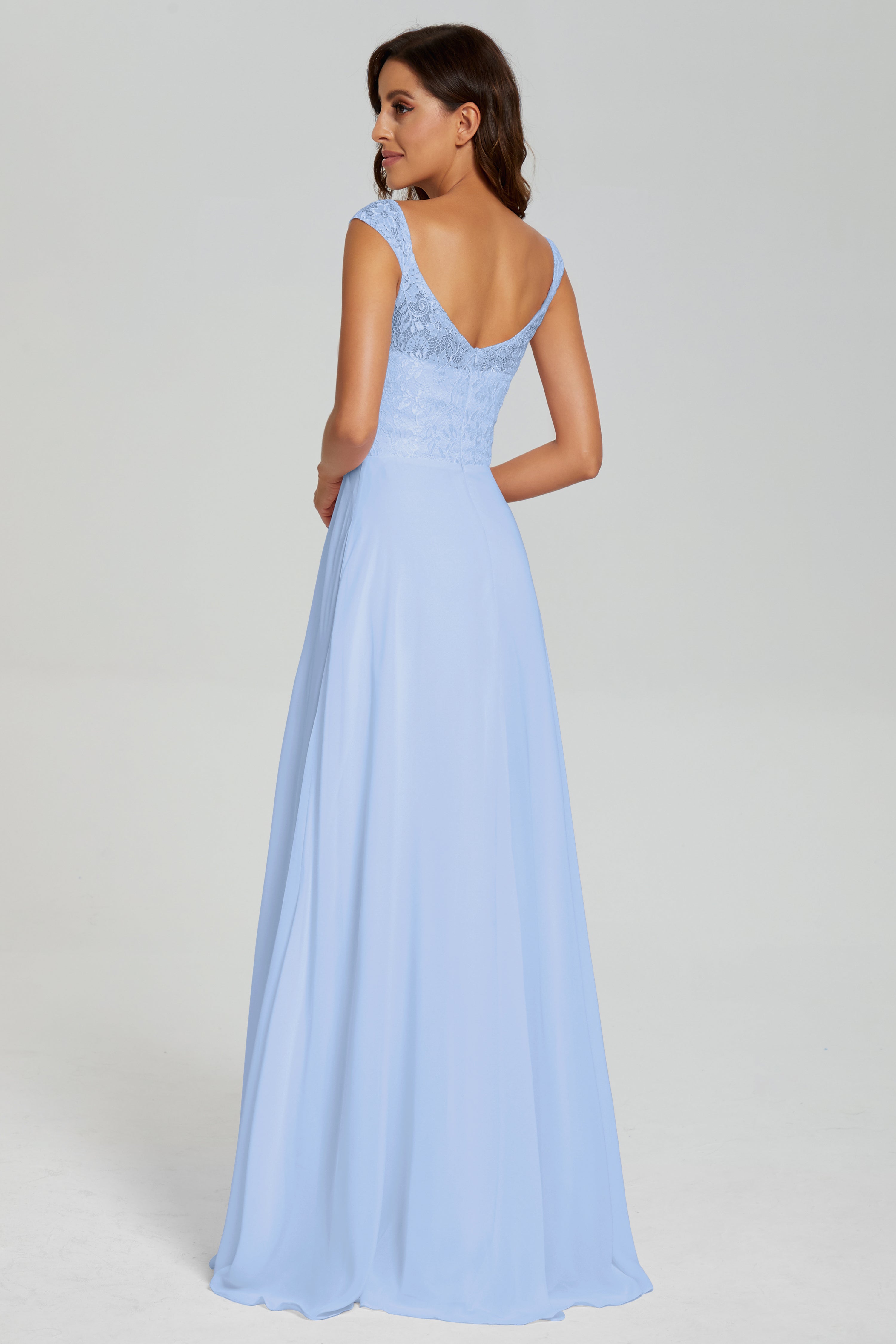 Backless Pleating Chiffon Prom Dresses