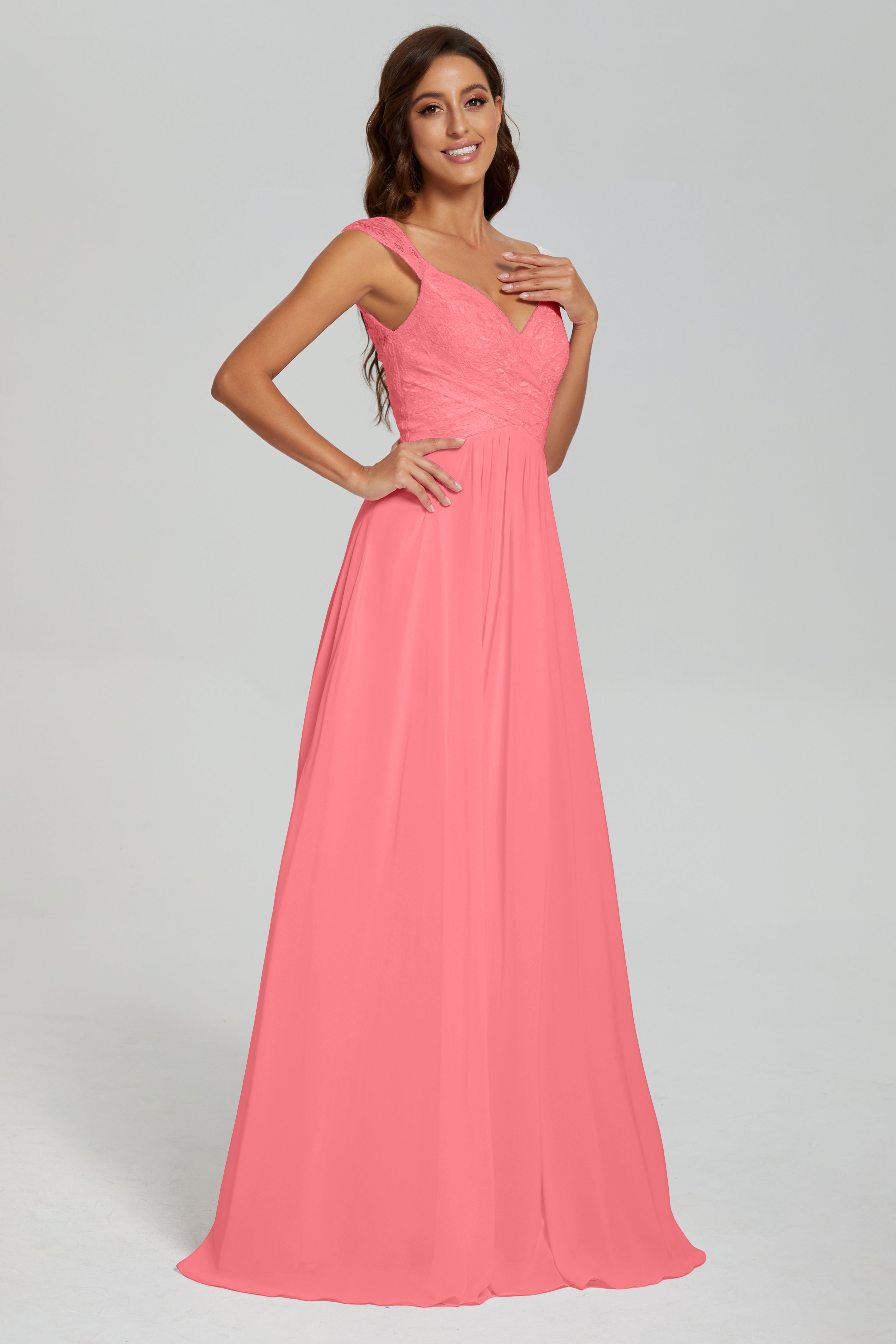 Backless Pleating Chiffon Prom Dresses