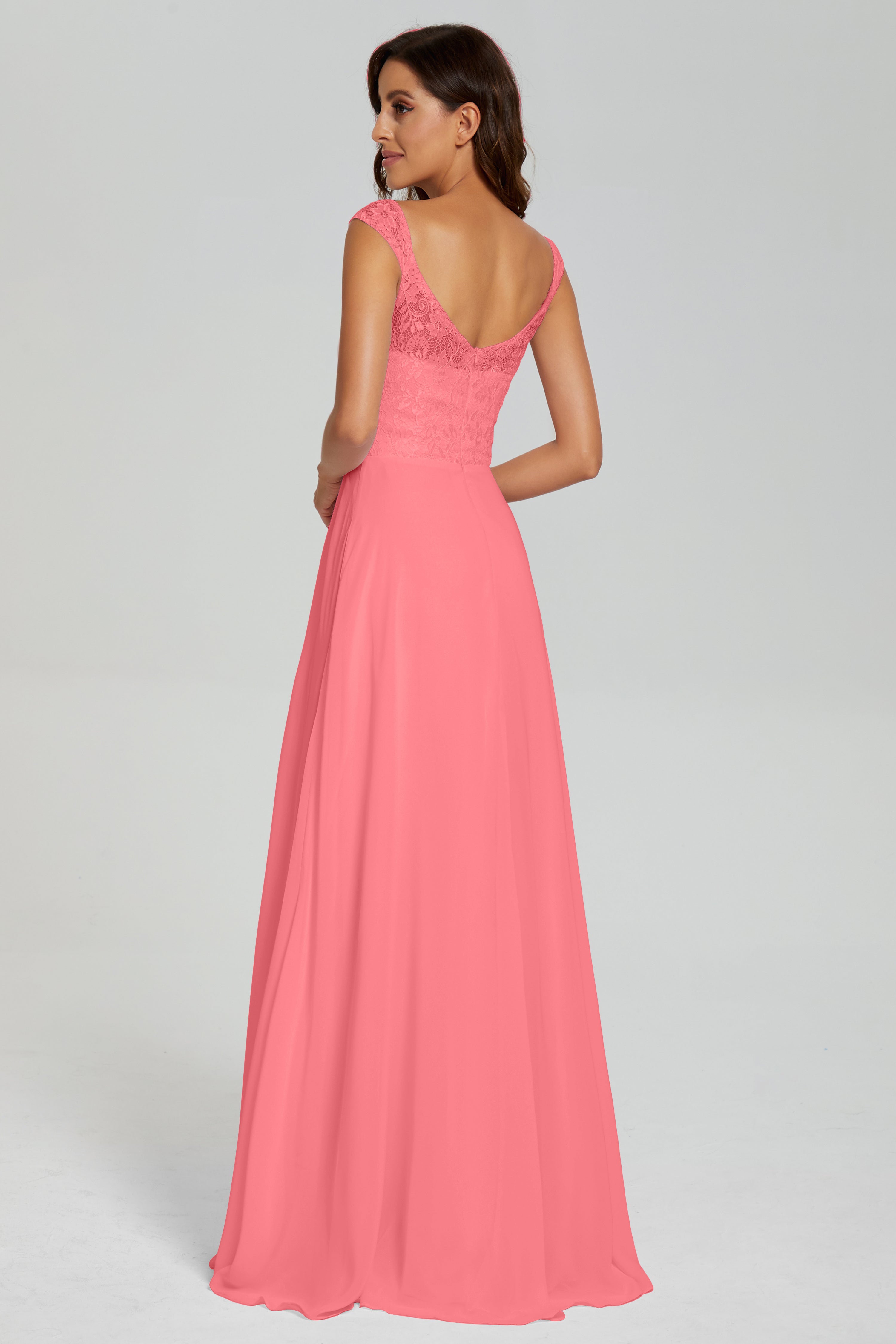 Backless Pleating Chiffon Prom Dresses