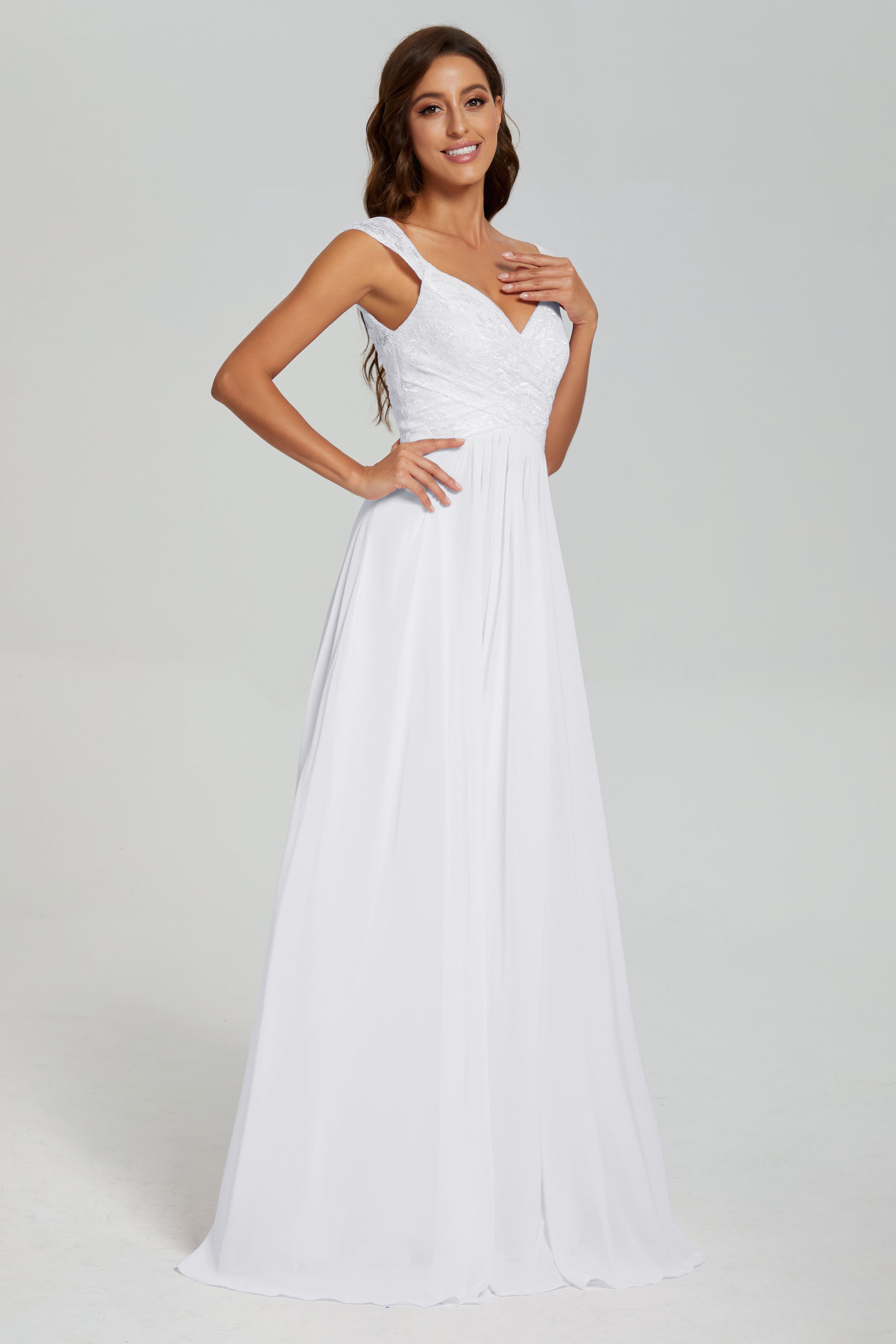 Backless Pleating Chiffon Prom Dresses