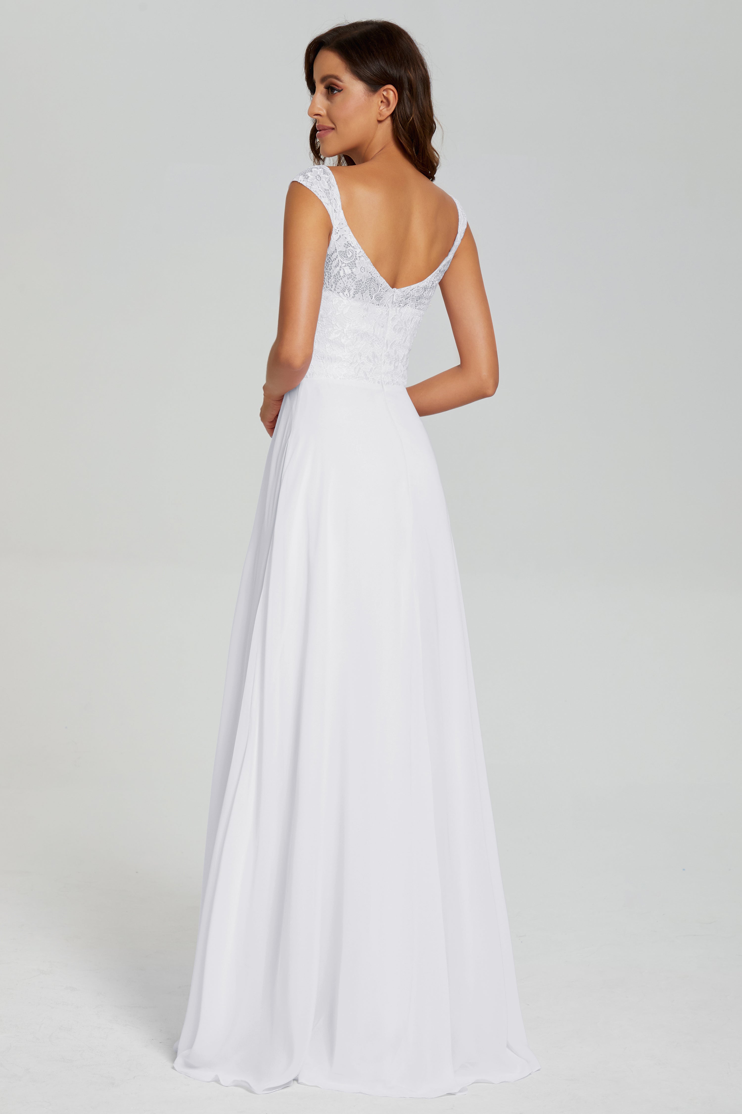 Backless Pleating Chiffon Prom Dresses