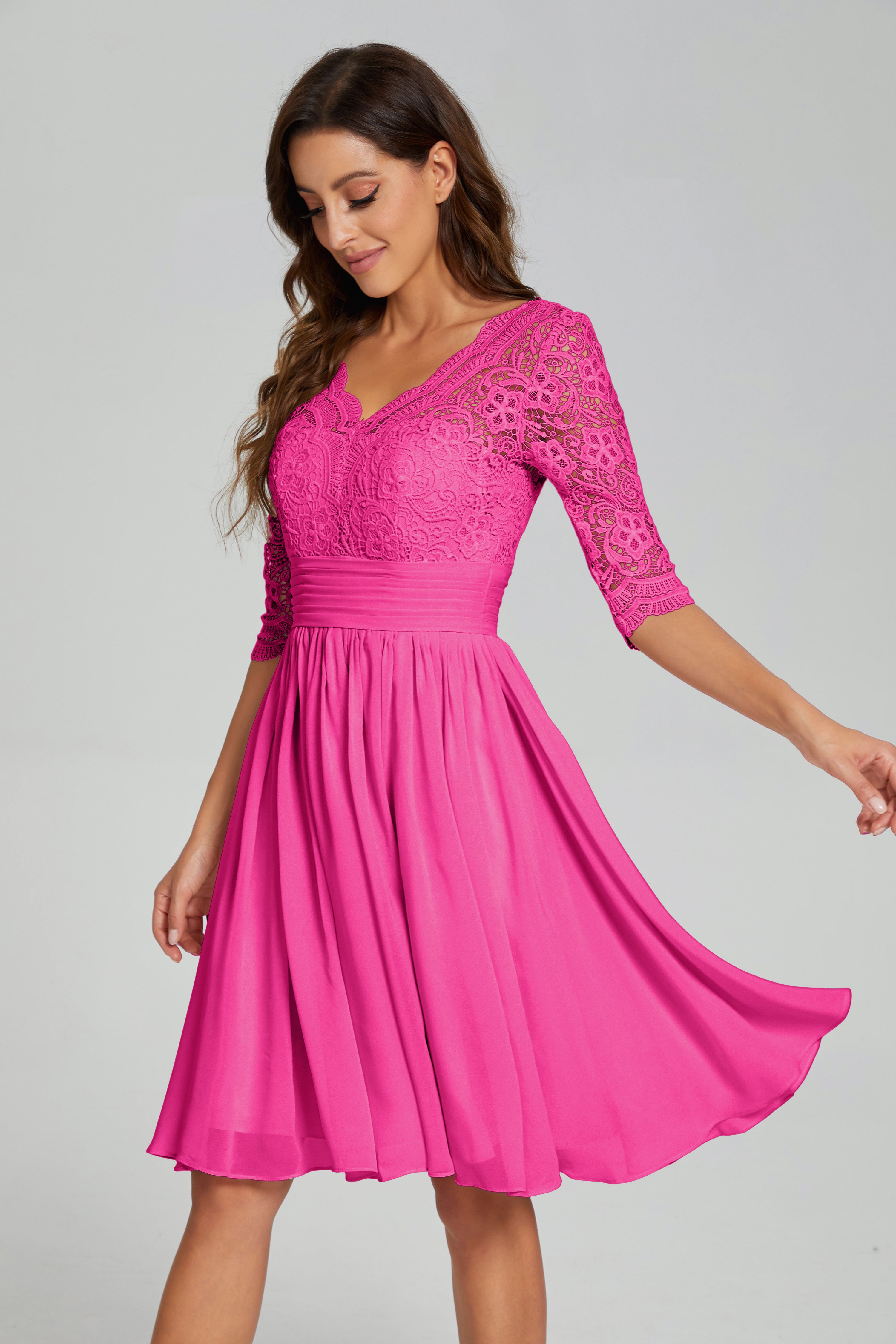 Fuchsia knee length dress hotsell