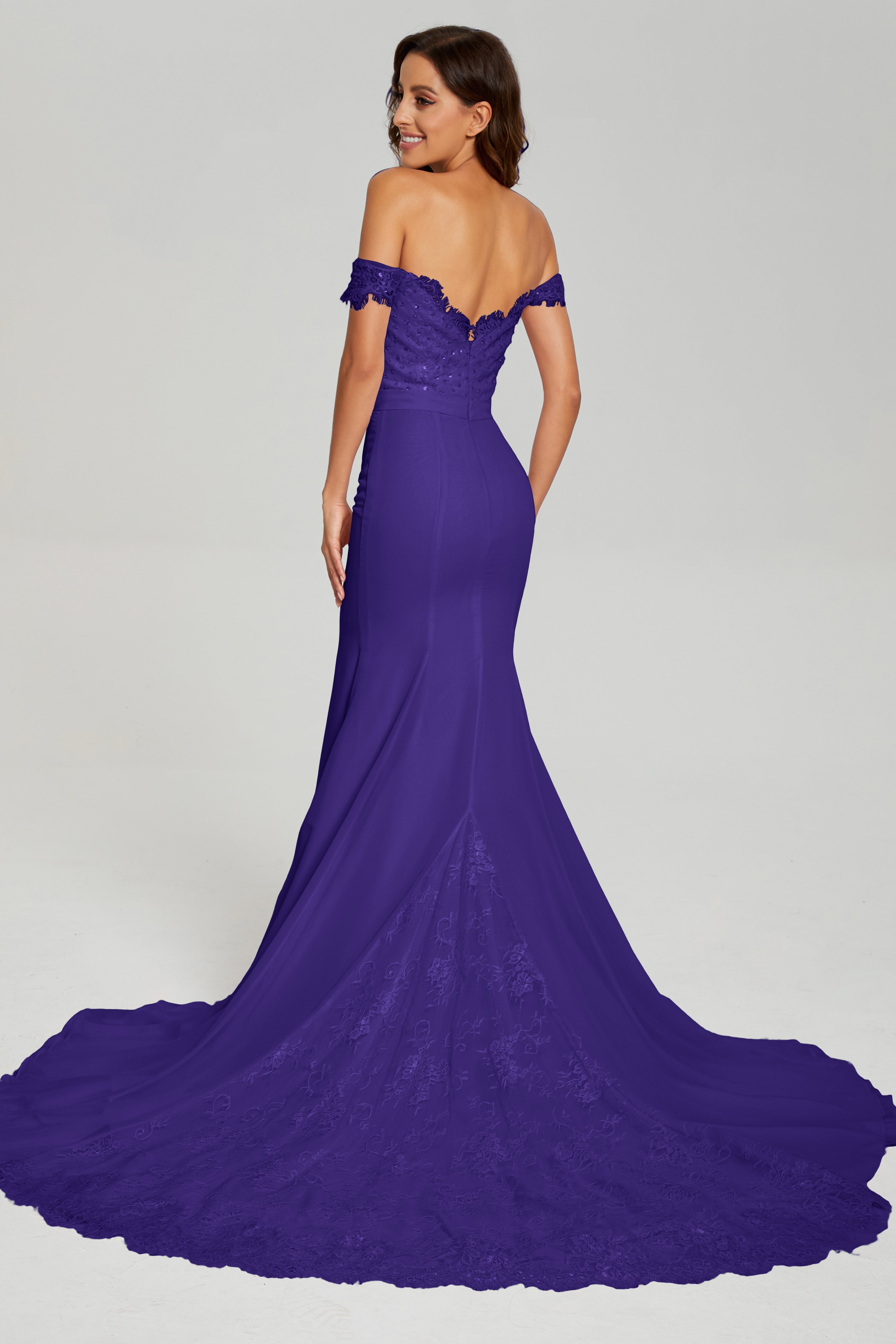 Off the Shoulder Mermaid Prom Dresses with Trailing