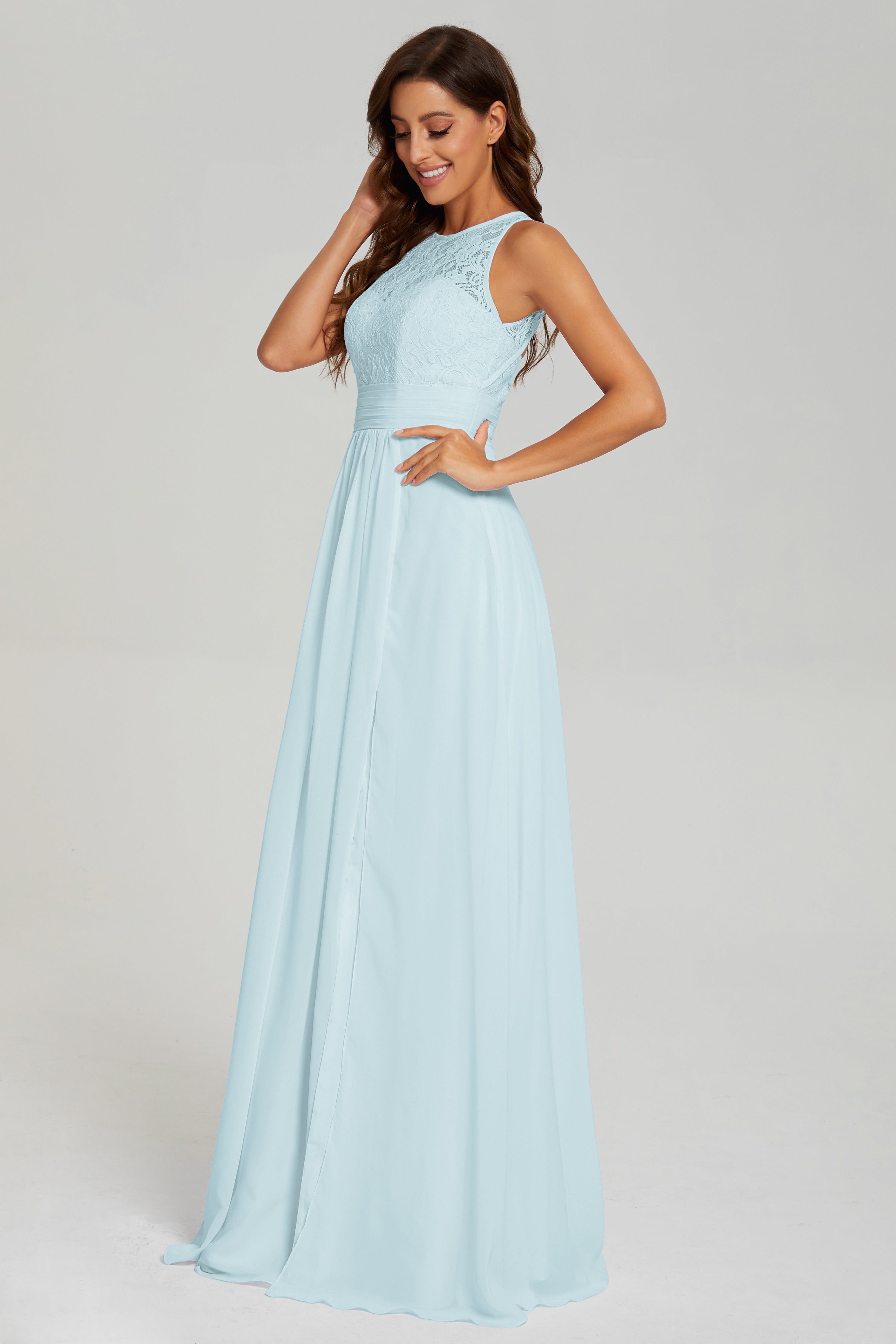 Open Back Sheath Long Prom Dresses