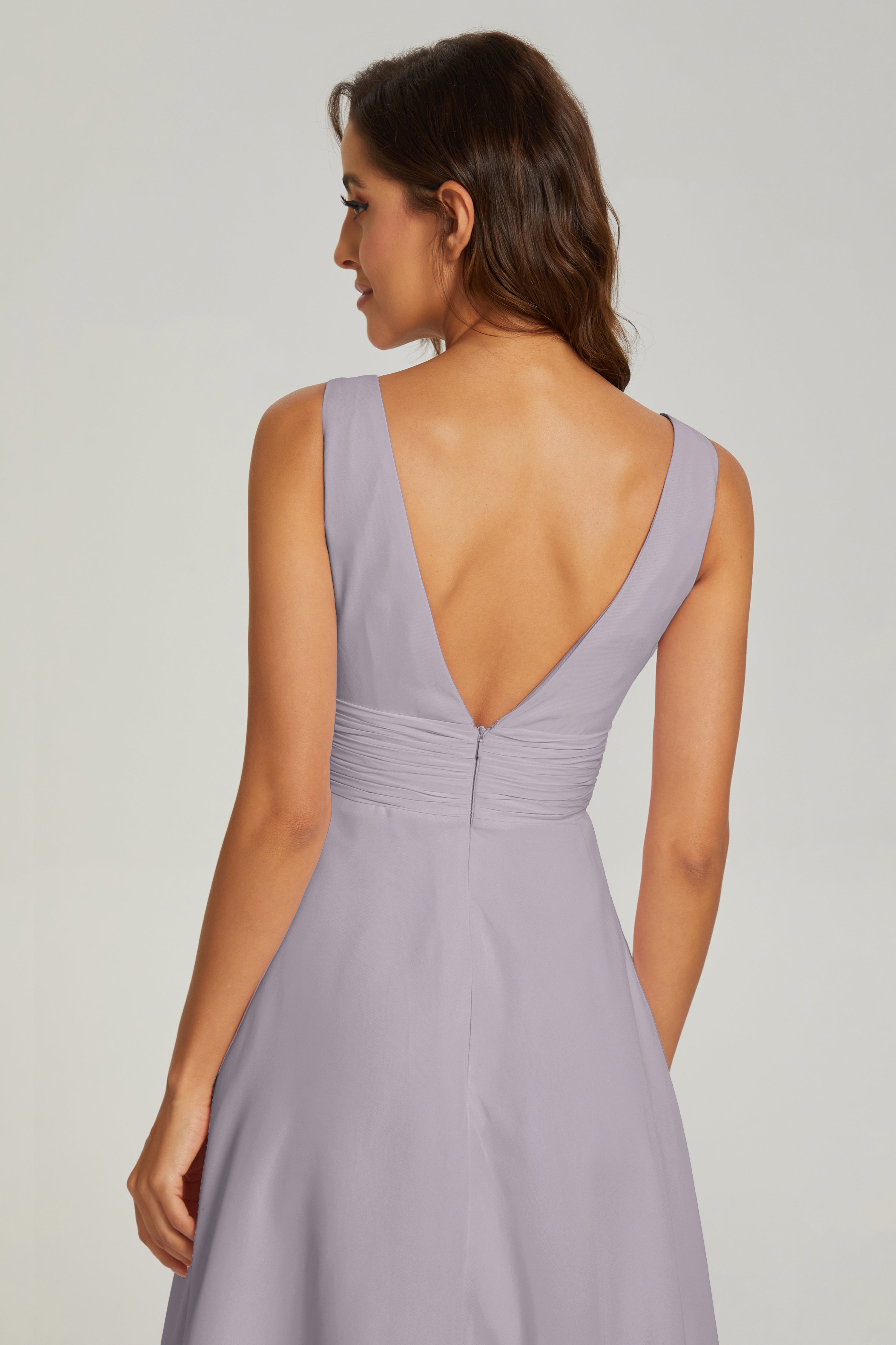 Pleating V-neck Short Prom Dresses