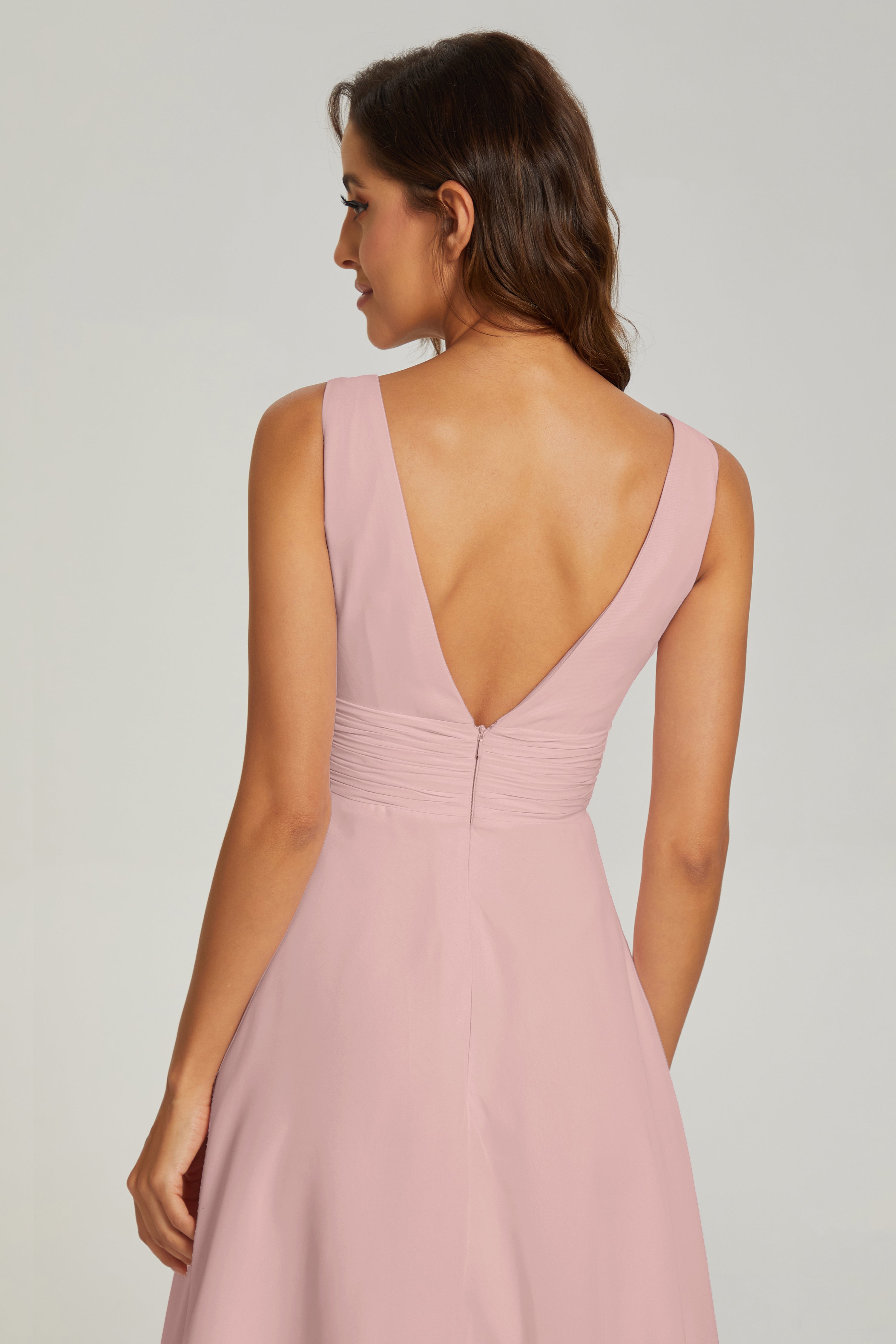 Pleating V-neck Short Prom Dresses