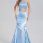 2-Piece Mermaid Beading Prom Dresses with Trailing