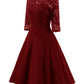 3/4 Sleeve A-line Natural Vintage Dresses