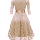 3/4 Sleeve V-neck Short Prom Dresses