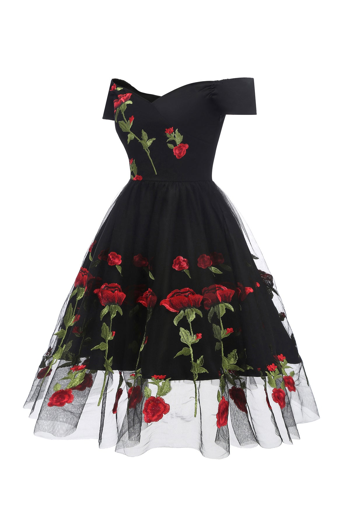 A-line Lace Floral Vintage Dresses