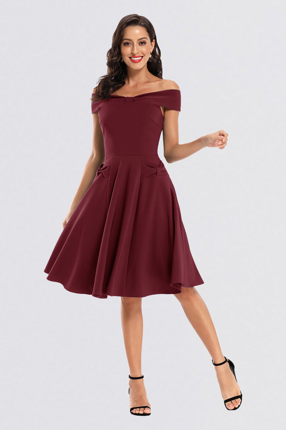 A line Satin Off the Shoulder Homecoming Dresses