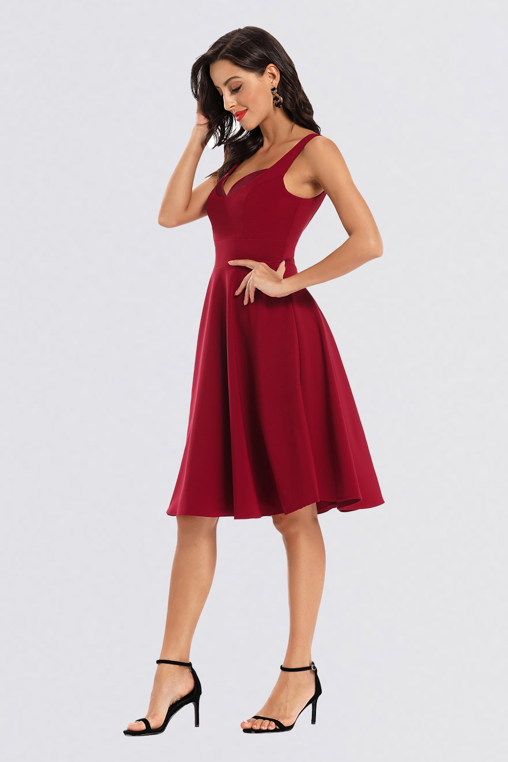A-line Sleeveless Satin Vintage Dresses
