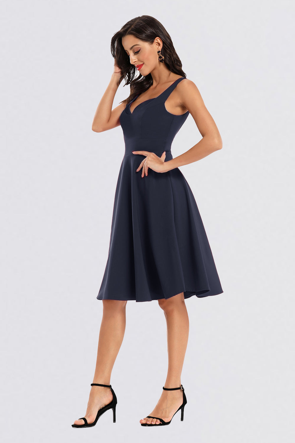 A-line Sleeveless Satin Vintage Dresses