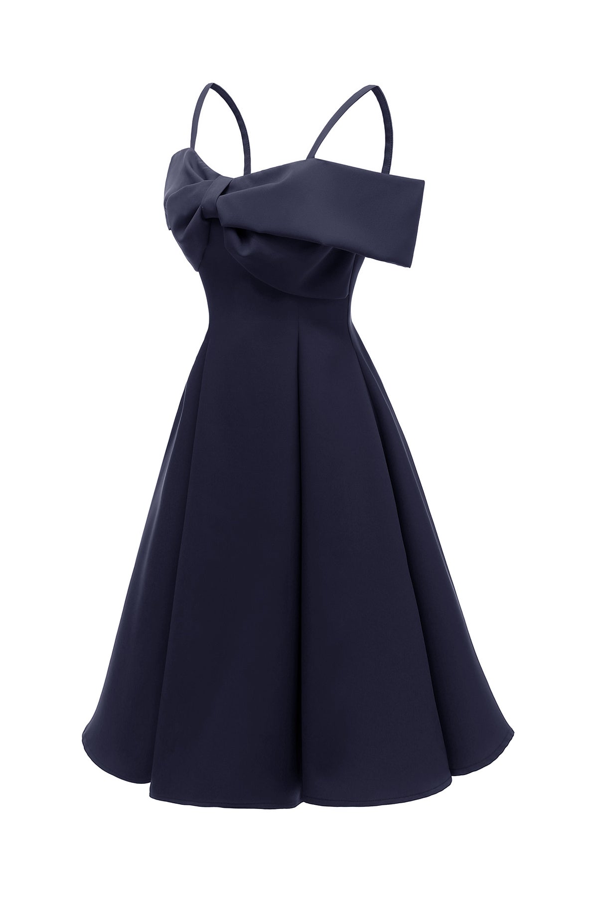 A-line Spaghetti Straps Bowknot Vintage Dresses