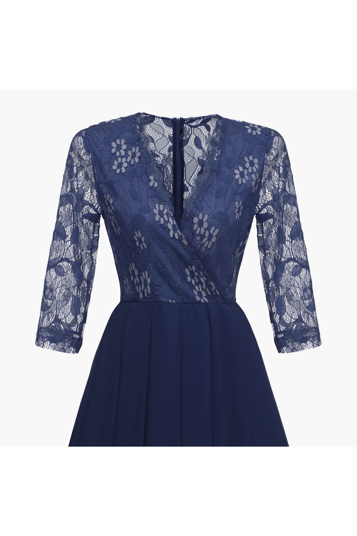 A-line Zipper 3/4 Sleeve Vintage Dresses