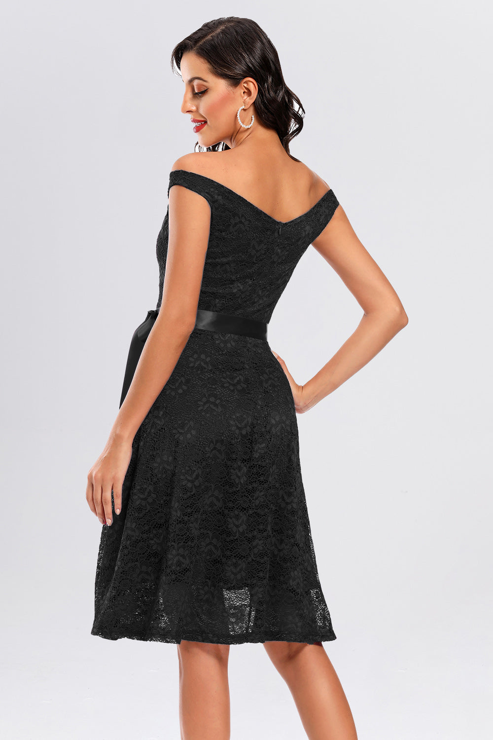 Backless Lace Off the Shoulder Homecoming Dresses