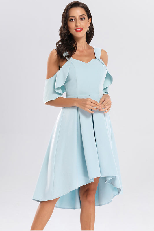 Butterfly Sleeve High Low Homecoming Dresses