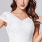 Cap Sleeve V-neck Lace Short Prom Dresses