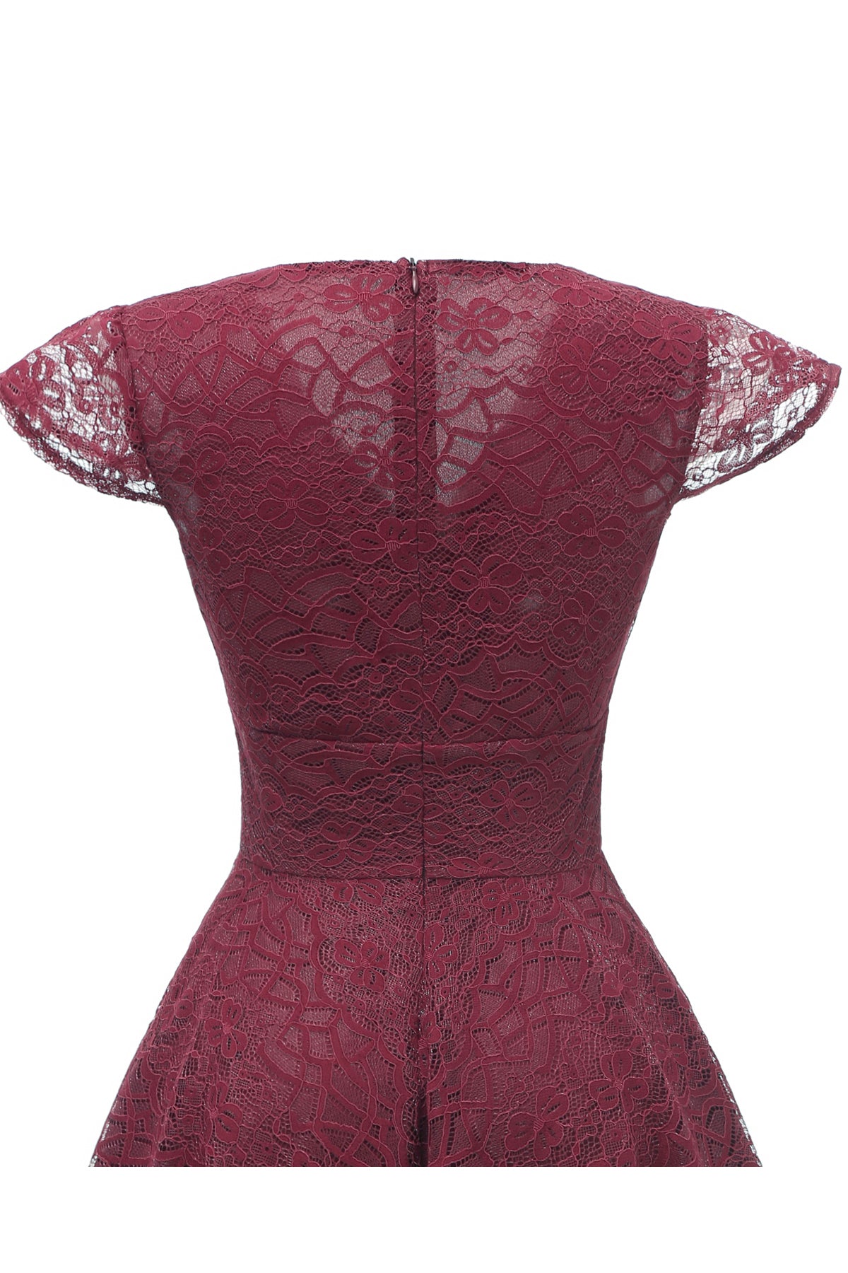 Cap Sleeve Pleating Zipper Vintage Dresses