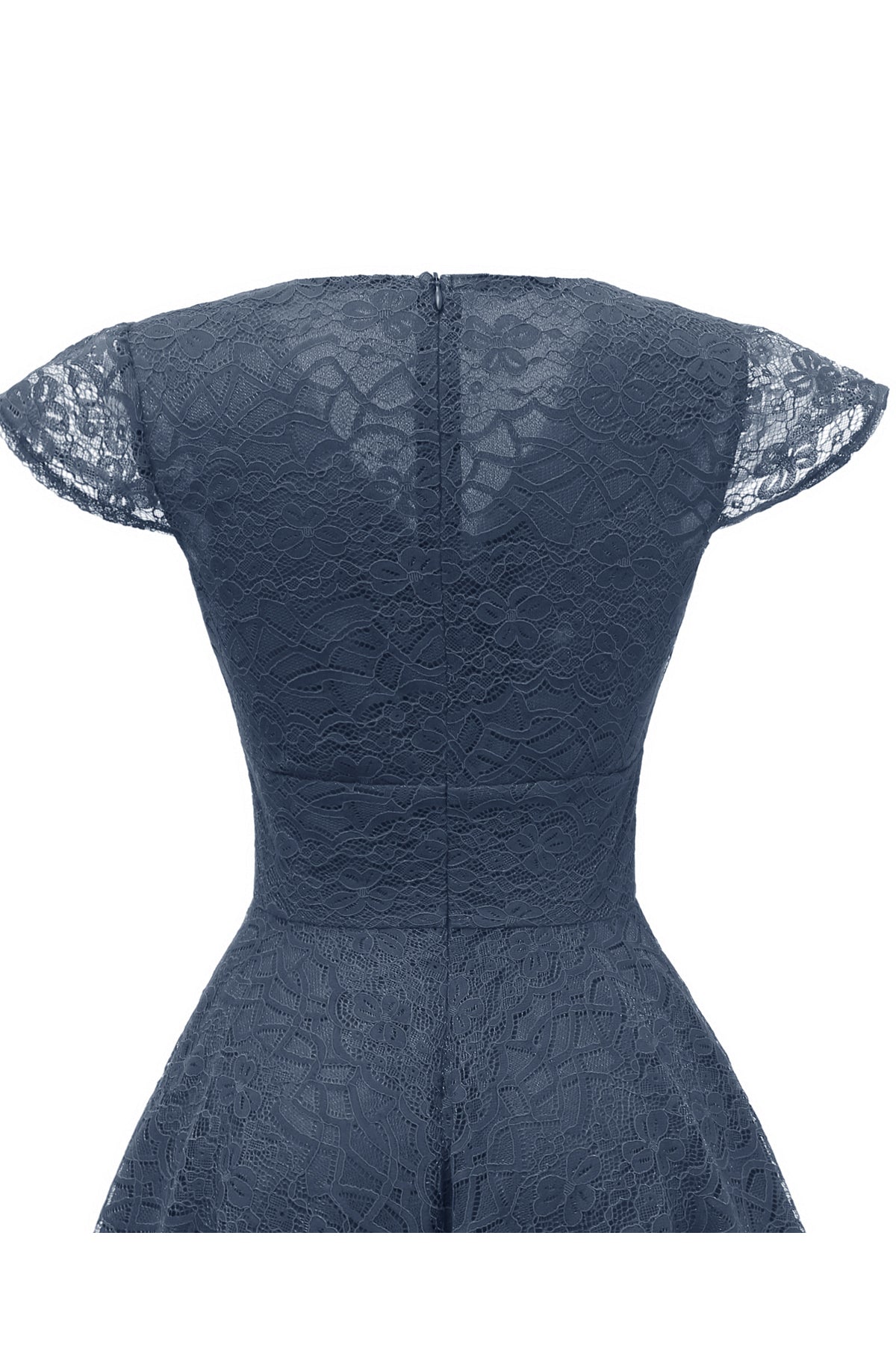 Cap Sleeve Pleating Zipper Vintage Dresses