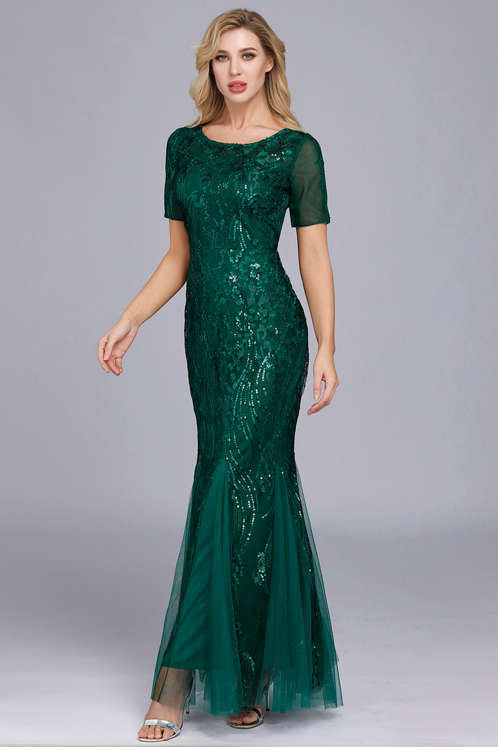 Elegant Embroidery Sequins Mermaid Prom Dresses