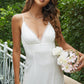 Elegant Empire V-neck Lace Tea Length Prom Dresses