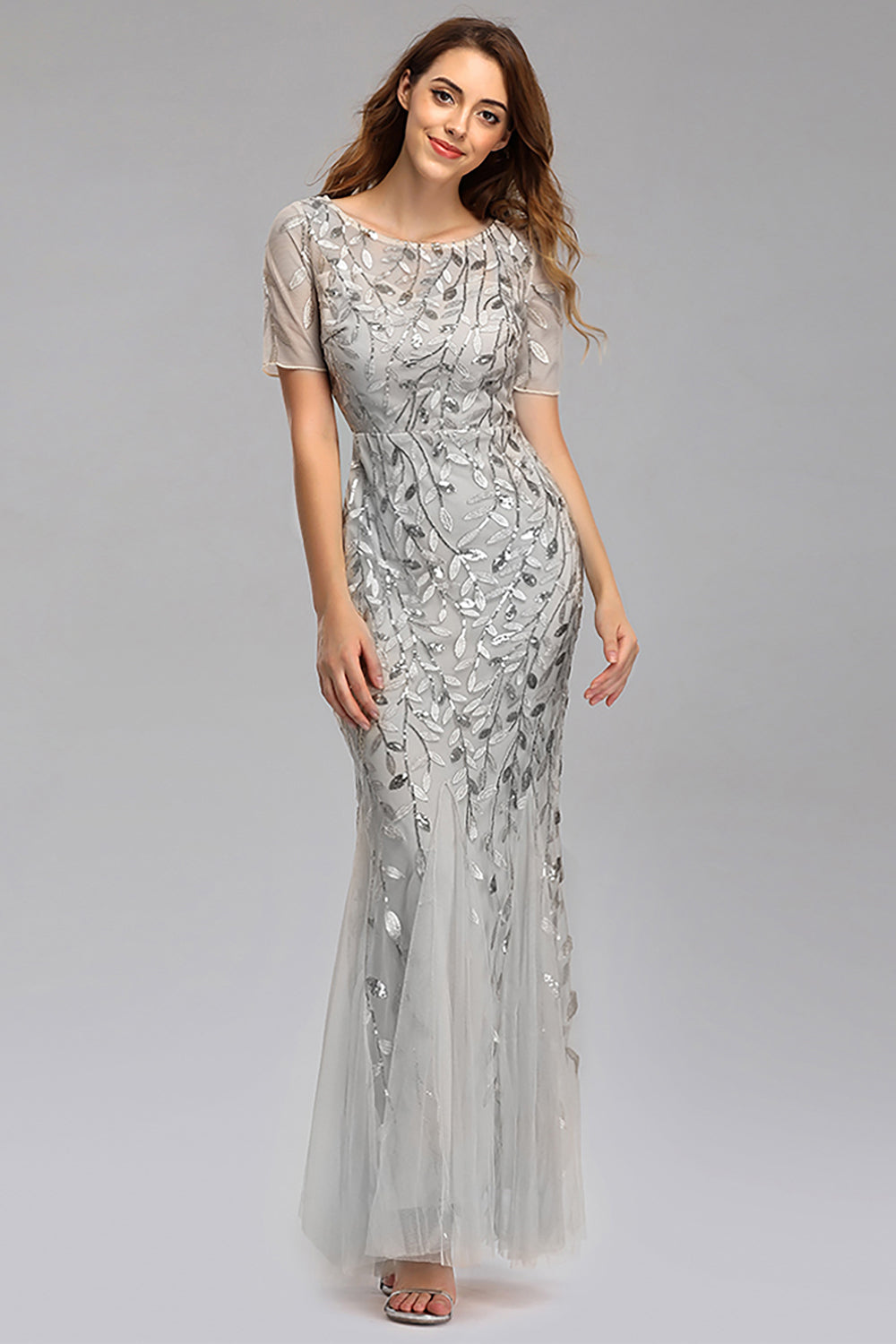 Elegant Sequins Embroidery Prom Dresses