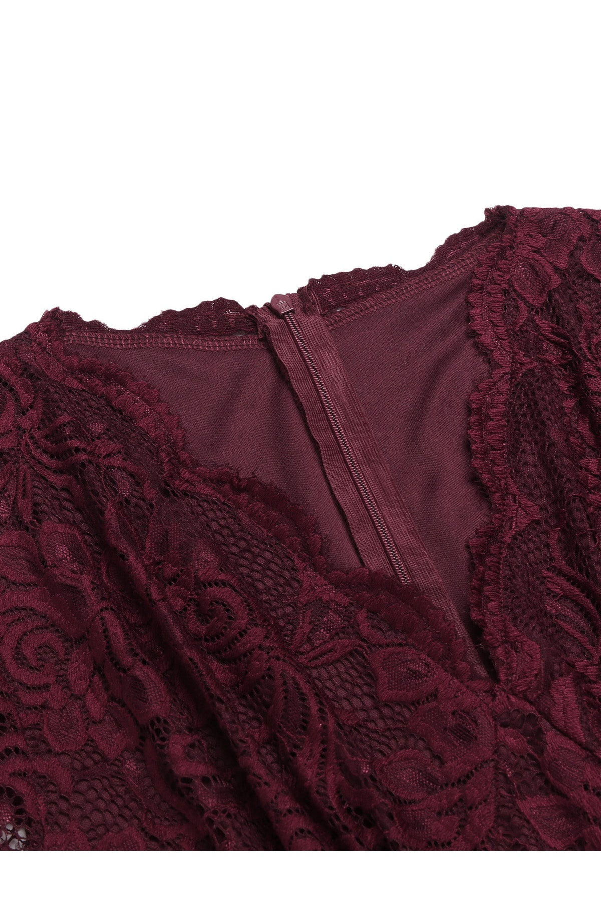 Knee-Length V-neck Lace Vintage Dresses