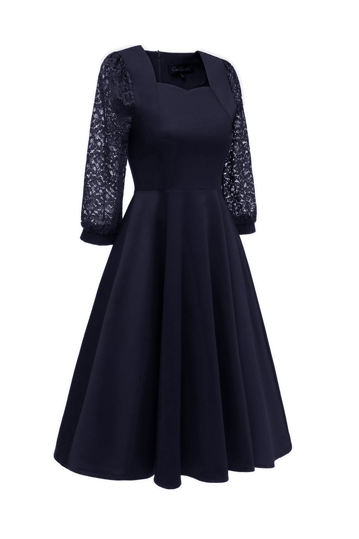 Lace Lantern Sleeve Square Neck Homecoming Dresses