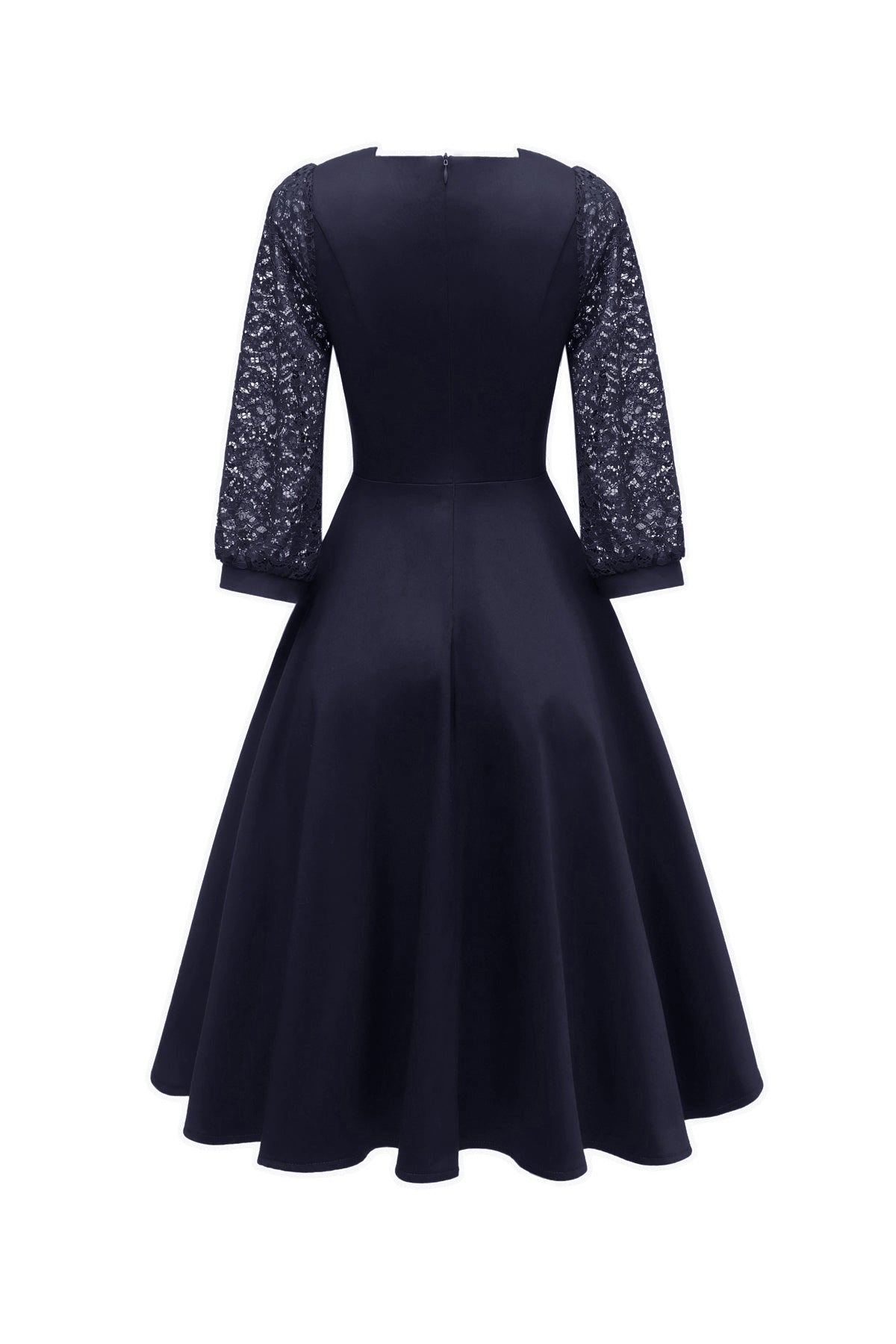 Lace Lantern Sleeve Square Neck Homecoming Dresses