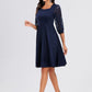 Lace Square Neck 3/4 Latern Sleeve Homecoming Dresses
