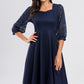 Lace Square Neck 3/4 Latern Sleeve Homecoming Dresses