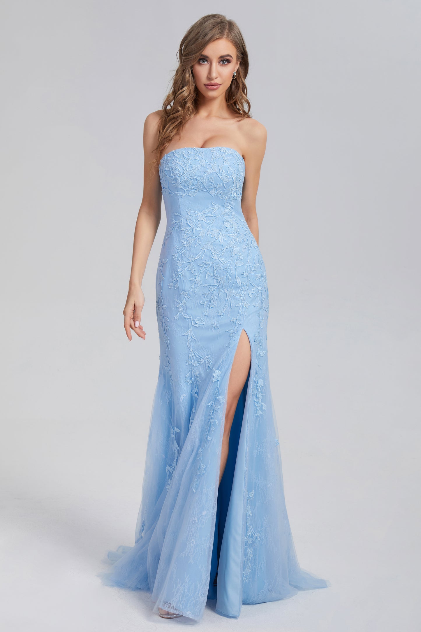 Mermaid Appliques Lace Prom Dresses