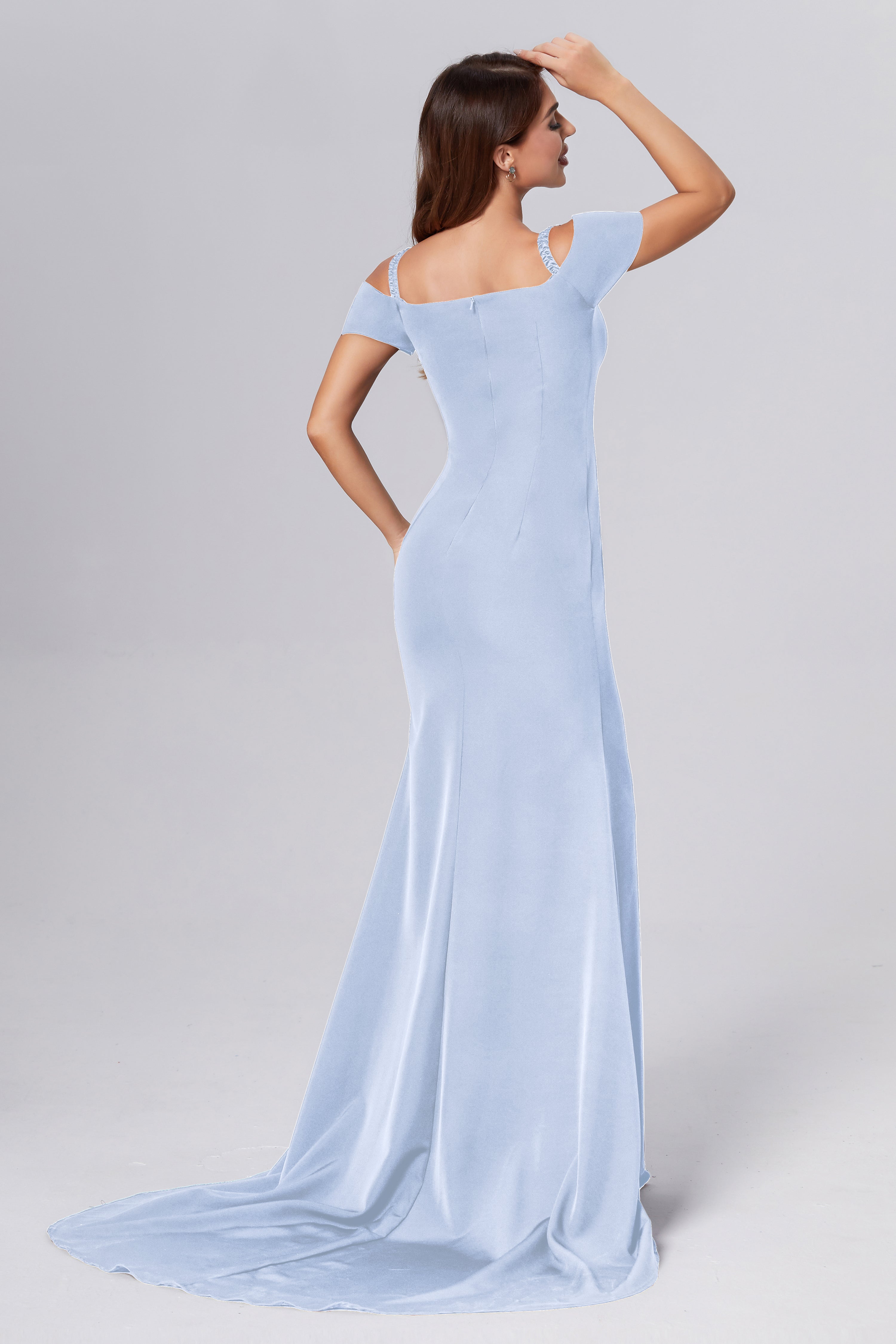 Off the Shoulder Mermaid Split Prom Dresses