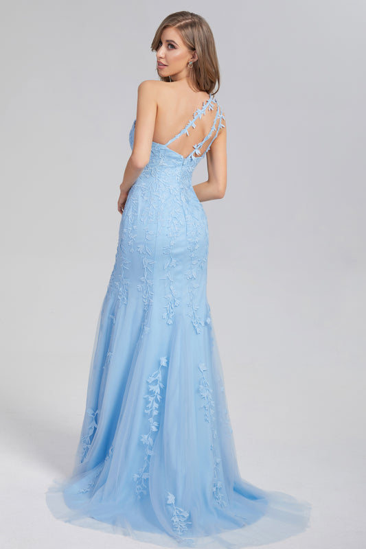 One Shoulder Mermaid Prom Dresses with Trailing