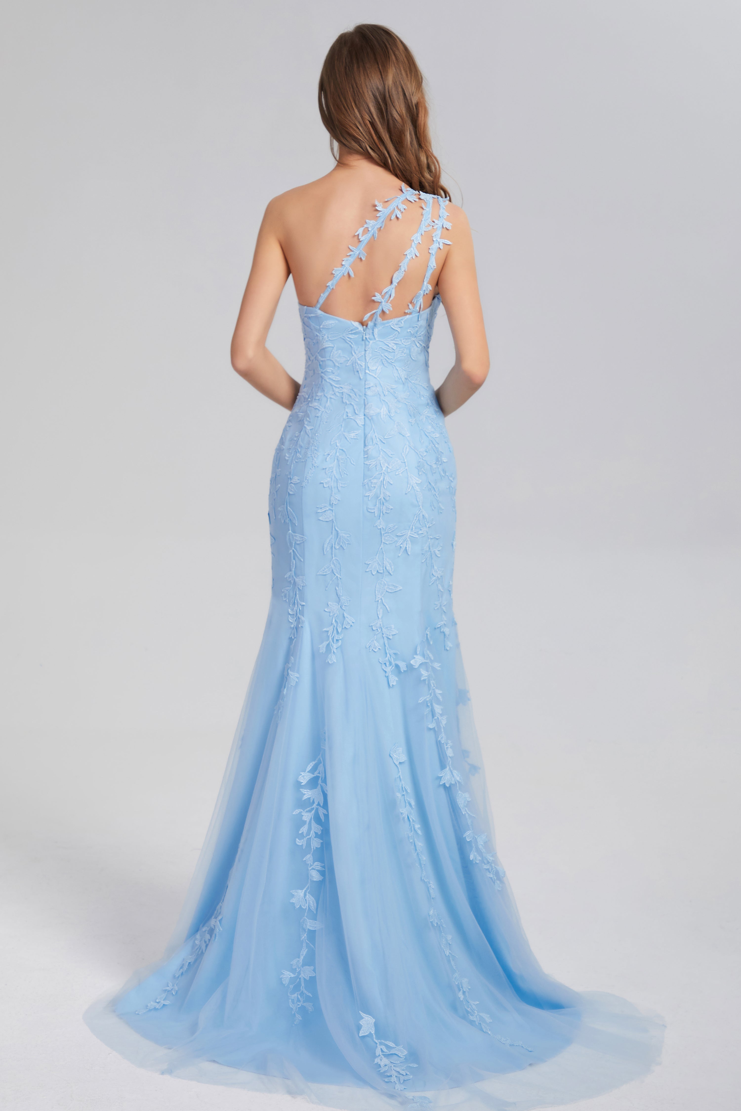 One Shoulder Mermaid Prom Dresses with Trailing