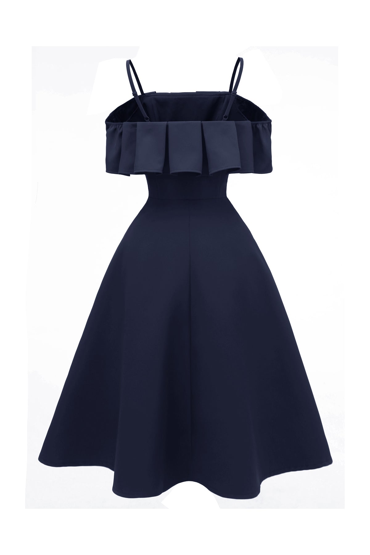 Ruffles Spaghetti Straps Satin Vintage Dresses