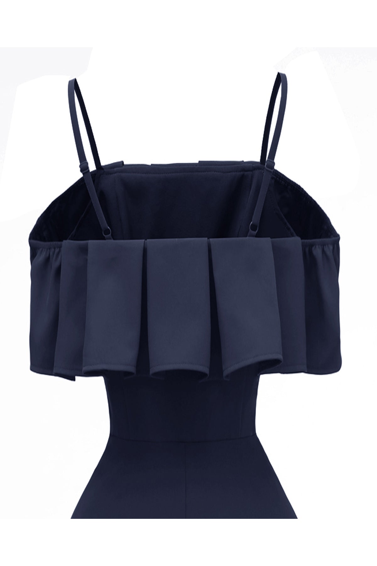 Ruffles Spaghetti Straps Satin Vintage Dresses