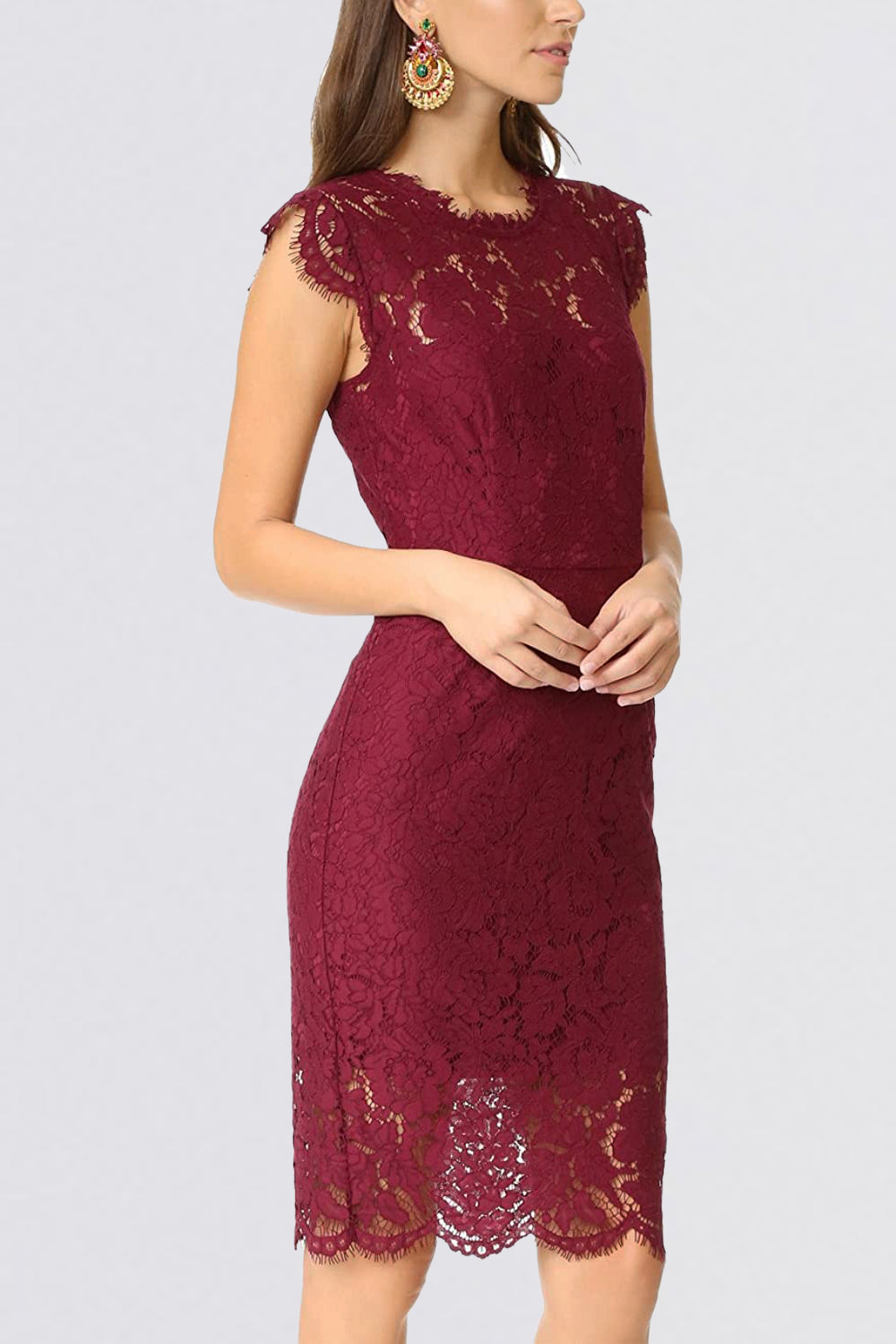 Sexy Illusion Mermaid Lace Vintage Dresses