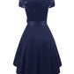 Side Zipper A-line Short Sleeve Vintage Dresses