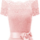 Side Zipper A-line Short Sleeve Vintage Dresses