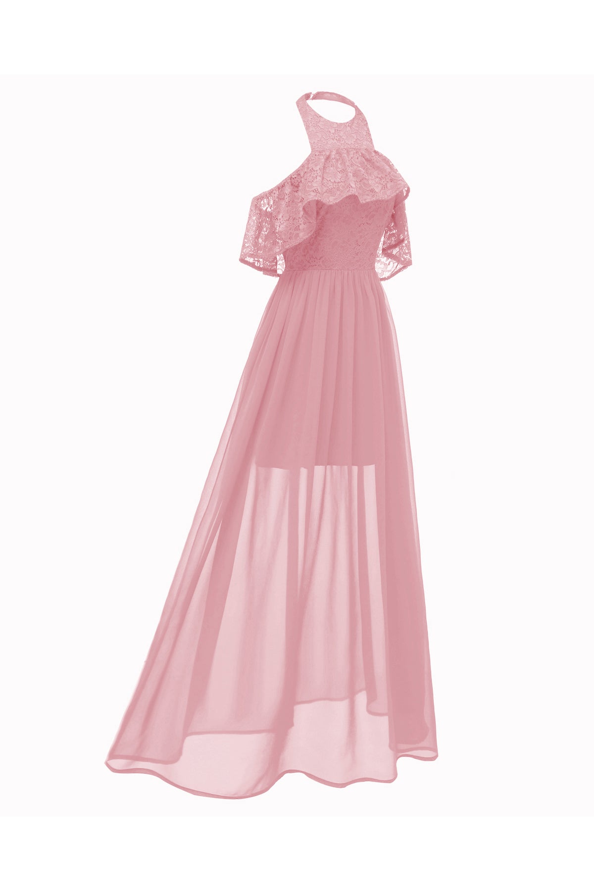 Sleeveless Halter Chiffon Prom Dresses