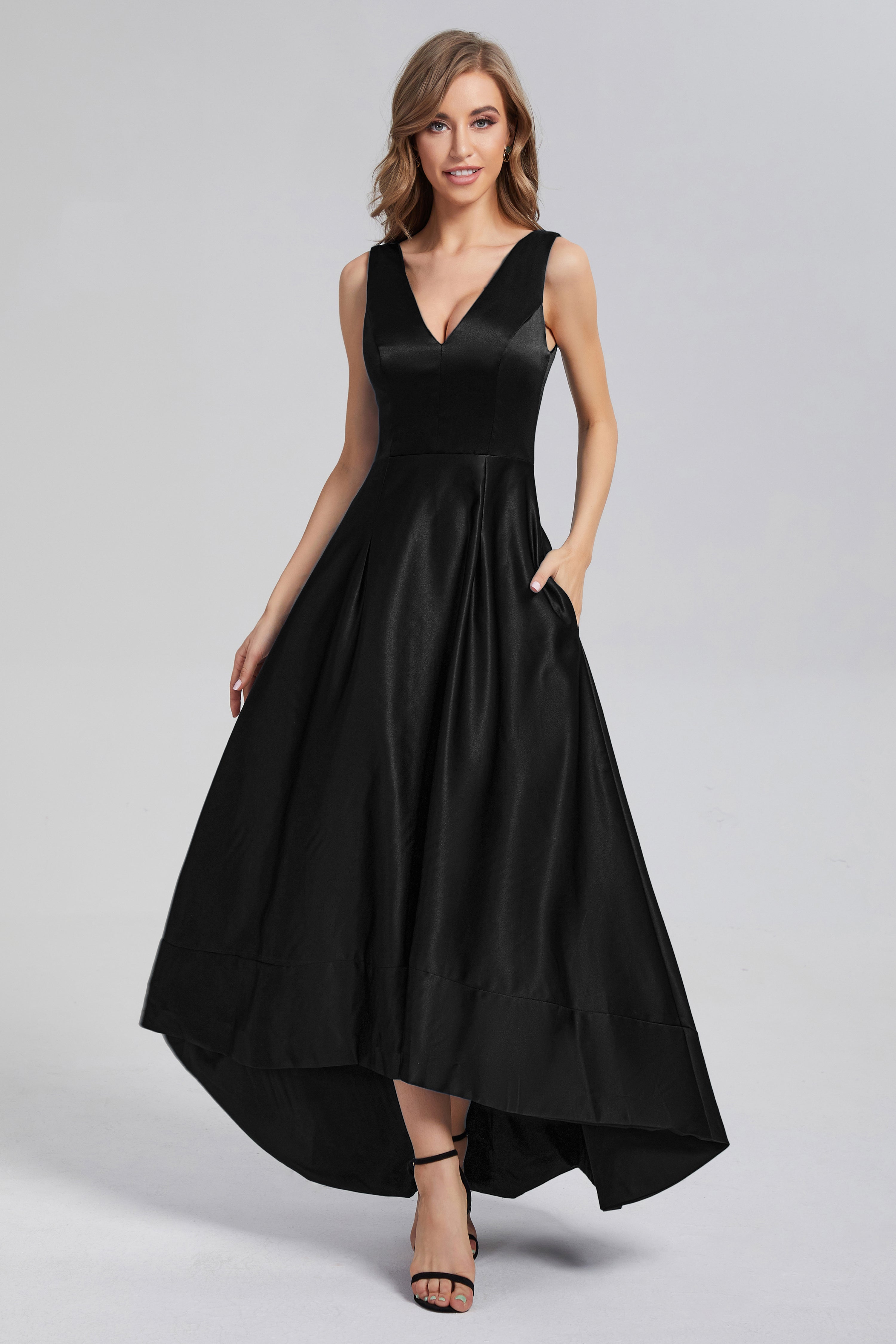 Black high low prom dress hotsell