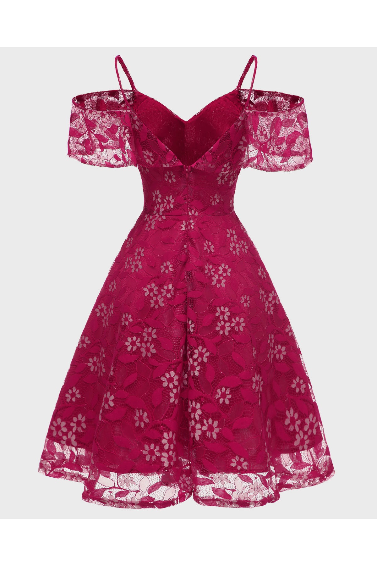 Sleeveless Spaghetti Straps V-back Vintage Dresses