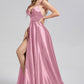 Spaghetti Straps Prom Dresses with Trailing