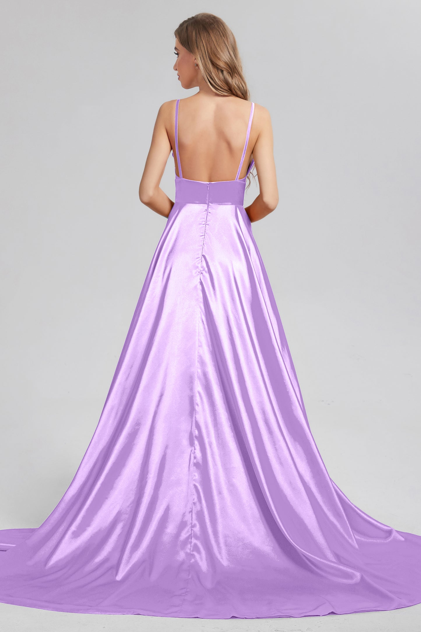 Spaghetti Straps Prom Dresses with Trailing